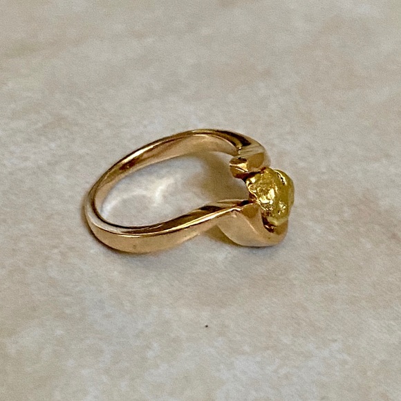 14K Yellow Gold Nugget Vintage Ring - Picture 5 of 15